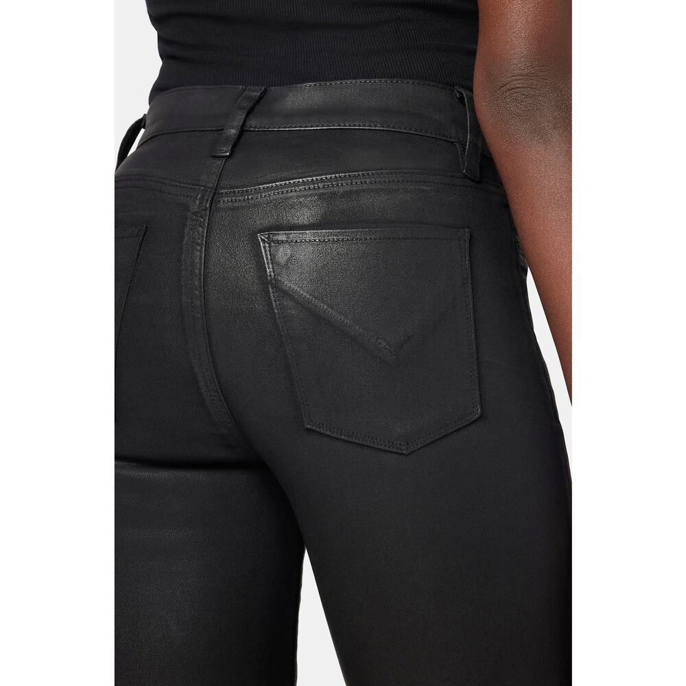 Hudson Barbara High Waist Boot Cut Black Noir Coated Jeans Size 27 US 4 - Picture 4 of 11